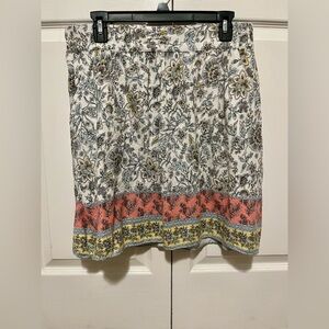 LOFT Outlet Floral Skirt Back Elastic Waist  | Size Medium